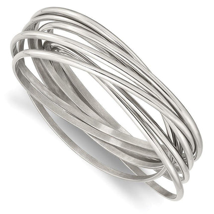 Stainless Steel Intertwined Bangle Bracelet ,