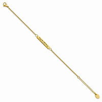Stainless Steel IP-plated Yellow CZ Enjoy the little w/1.5in ext Bar Bracel ,