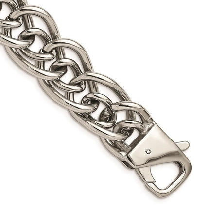 Stainless Steel Large & Small Ovals 8.25in Bracelet ,