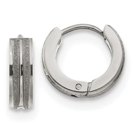 Stainless Steel Laser cut Hinged Hoop Earrings ,