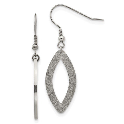 Stainless Steel Laser Cut Oval Dangle Earrings ,