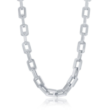 Stainless Steel Matte Linked Necklace ,