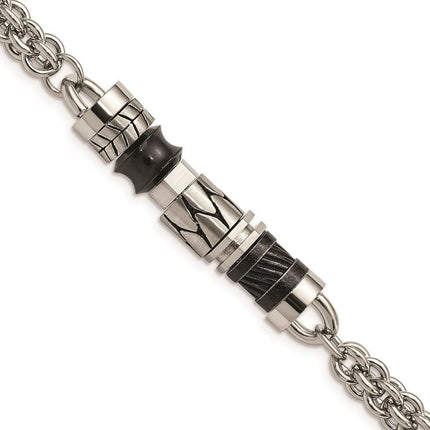 Stainless Steel Moveable Pieces Antiqued 8.25in Bracelet ,