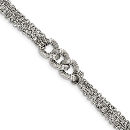 Stainless Steel Oval Chain with 1in ext. Bracelet ,