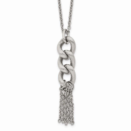 Stainless Steel Oval Chain with 2in ext. Necklace ,
