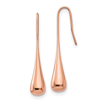Stainless Steel Pink IP-plated Dangle Earrings ,