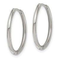 Stainless Steel Polished 1.6mm Hinged Hoop Earrings ,