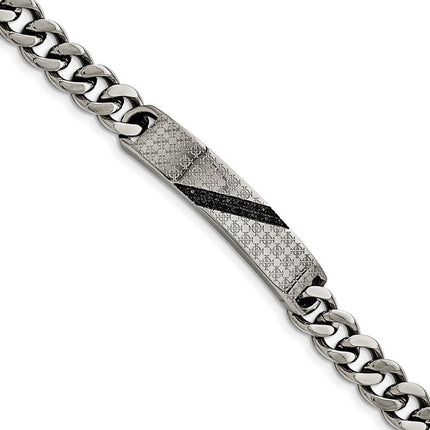 Stainless Steel Polished .15ct tw. Diamond Bracelet ,