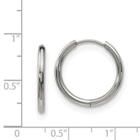 Stainless Steel Polished 19.60mm Endless Hinged Hoops ,