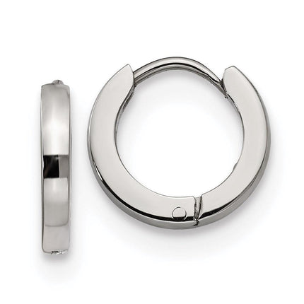 Stainless Steel Polished 2.2mm Hinged Hoop Earrings ,
