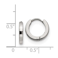 Stainless Steel Polished 2.2mm Hinged Hoop Earrings ,