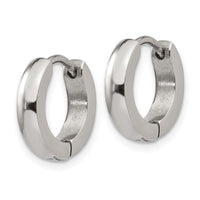 Stainless Steel Polished 3.0mm Hinged Hoop Earrings ,