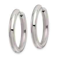 Stainless Steel Polished 3.5mm Hinged Hoop Earrings ,