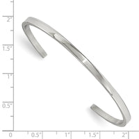 Stainless Steel Polished 3mm Cuff Bangle ,