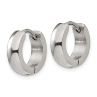 Stainless Steel Polished 4.0mm Hinged Hoop Earrings ,