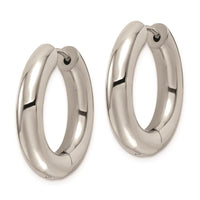 Stainless Steel Polished 5mm Hinged Hoop Earrings ,