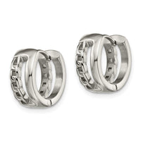 Stainless Steel Polished 6.50mm Huggie Hinged Hoop Earrings ,
