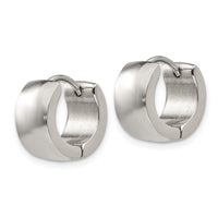 Stainless Steel Polished 7.0mm Hinged Hoop Earrings ,