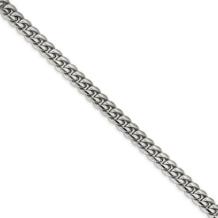Stainless Steel Polished 8.25in Curb Chain Bracelet ,