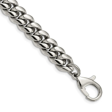 Stainless Steel Polished 8.5in Curb Chain Bracelet ,