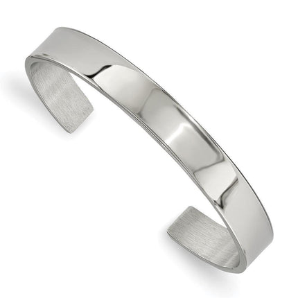Stainless Steel Polished 8.85mm Cuff Bangle ,
