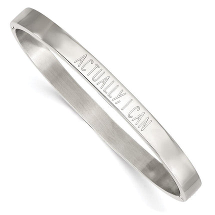 Stainless Steel Polished Actually, I can 6mm Hinged Bangle ,