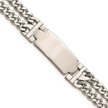 Stainless Steel Polished Adjustable 7.75 with 1/2 inch ext. ID Bracelet ,