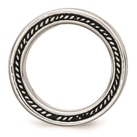 Stainless Steel Polished and Antiqued 9mm Band ,