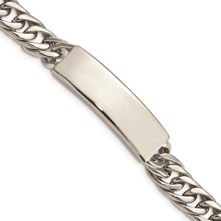 Stainless Steel Polished and Antiqued Curb ID Link Bracelet ,