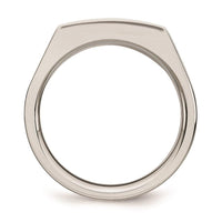 Stainless Steel Polished and Brushed Black CZ Ring ,