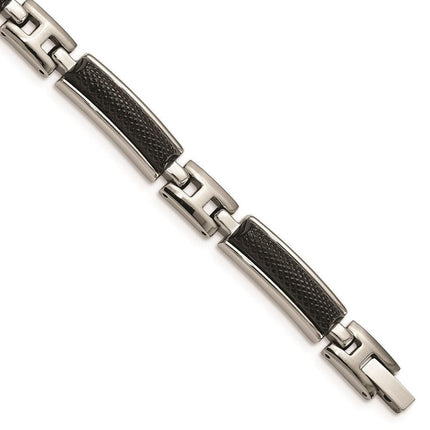 Stainless Steel Polished and Brushed Black IP-plated Bracelet ,