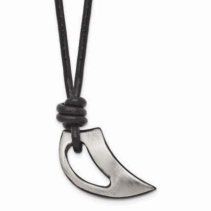 Stainless Steel Polished and Brushed Black IP-plated Claw Necklace ,