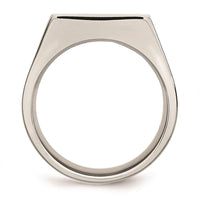 Stainless Steel Polished and Brushed Signet Ring ,