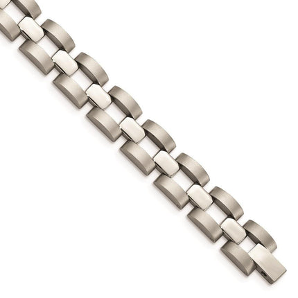 Stainless Steel Polished and Matte Link Bracelet ,