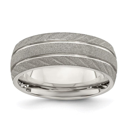 Stainless Steel Polished and Satin 8mm Band ,