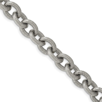 Stainless Steel Polished and Textured 7 inch Bracelet ,