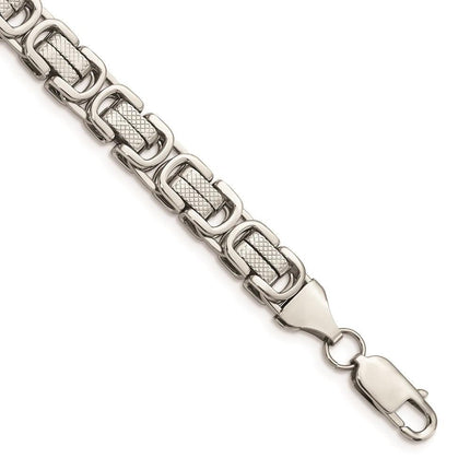 Stainless Steel Polished and Textured Bracelet ,