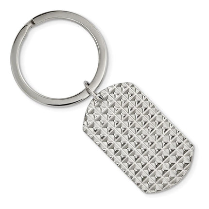 Stainless Steel Polished and Textured Key Chain ,