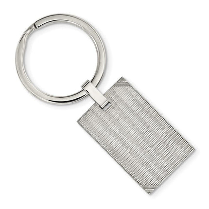 Stainless Steel Polished and Textured Key Ring ,