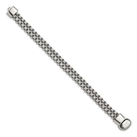 Stainless Steel Polished and Textured Rolo Link 8.75in Bracelet ,