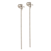 Stainless Steel Polished Bar Front & Back Post Dangle Earrings ,