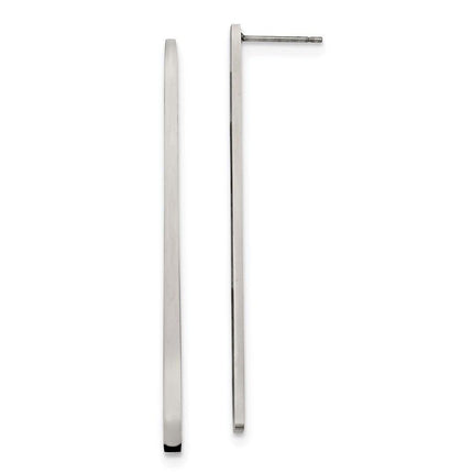 Stainless Steel Polished Bar Post Earrings ,