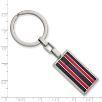 Stainless Steel Polished Black and Red Fiber Glass Key Chain ,