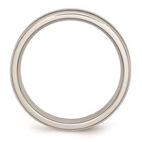 Stainless Steel Polished Black Carbon Fiber Inlay 6mm Band ,