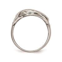 Stainless Steel Polished Black Enameled Eagle Ring ,