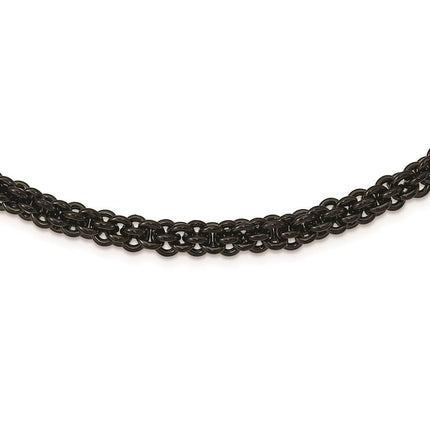 Stainless Steel Polished Black IP-plated 24in Necklace ,