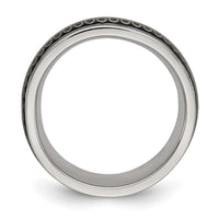 Stainless Steel Polished Black IP-plated 7.80mm Band ,