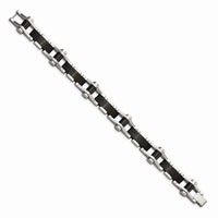 Stainless Steel Polished Black IP-plated 8 inch Bracelet ,