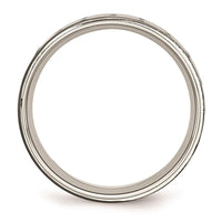 Stainless Steel Polished Black IP-plated 8mm Grooved Ring ,