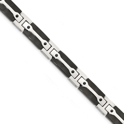 Stainless Steel Polished Black IP-plated 9 inch Bracelet ,